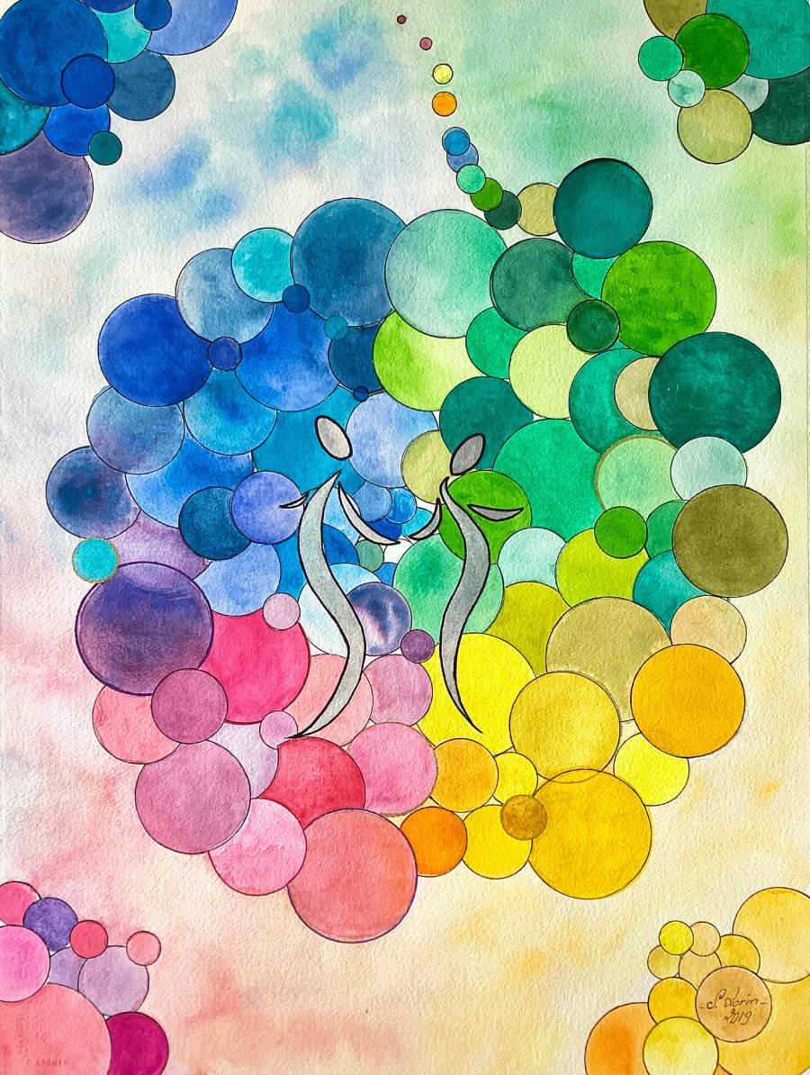 CHAMPAGNE– Aquarelle Originale - Serie Les Olivettes 2/3