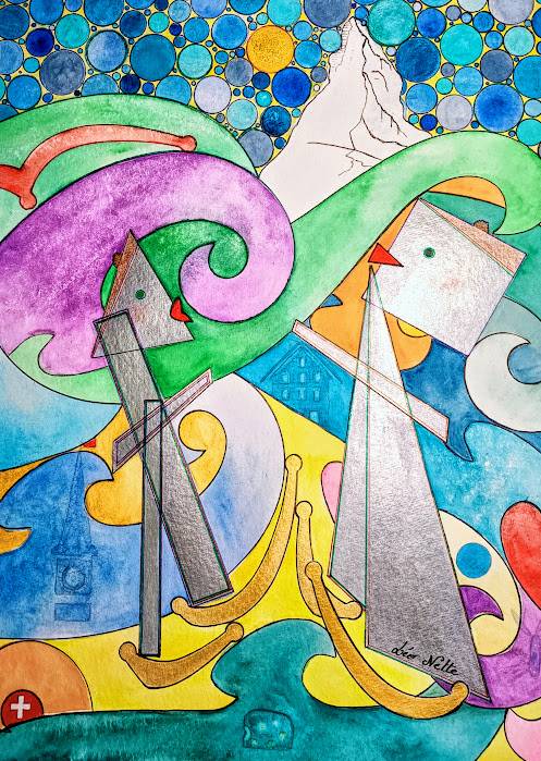 LEO NETTE À ZERMATT – Aquarelle Originale