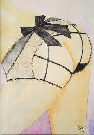 LE NOEUD – Aquarelle Originale – encadré style baroque